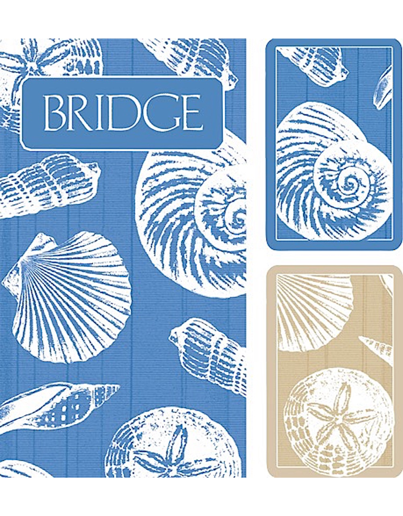Caspari Bridge Gift Set w 2 Card Decks 2 Score Pads - Shells