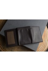 Trifold Leather Wallet In Brown