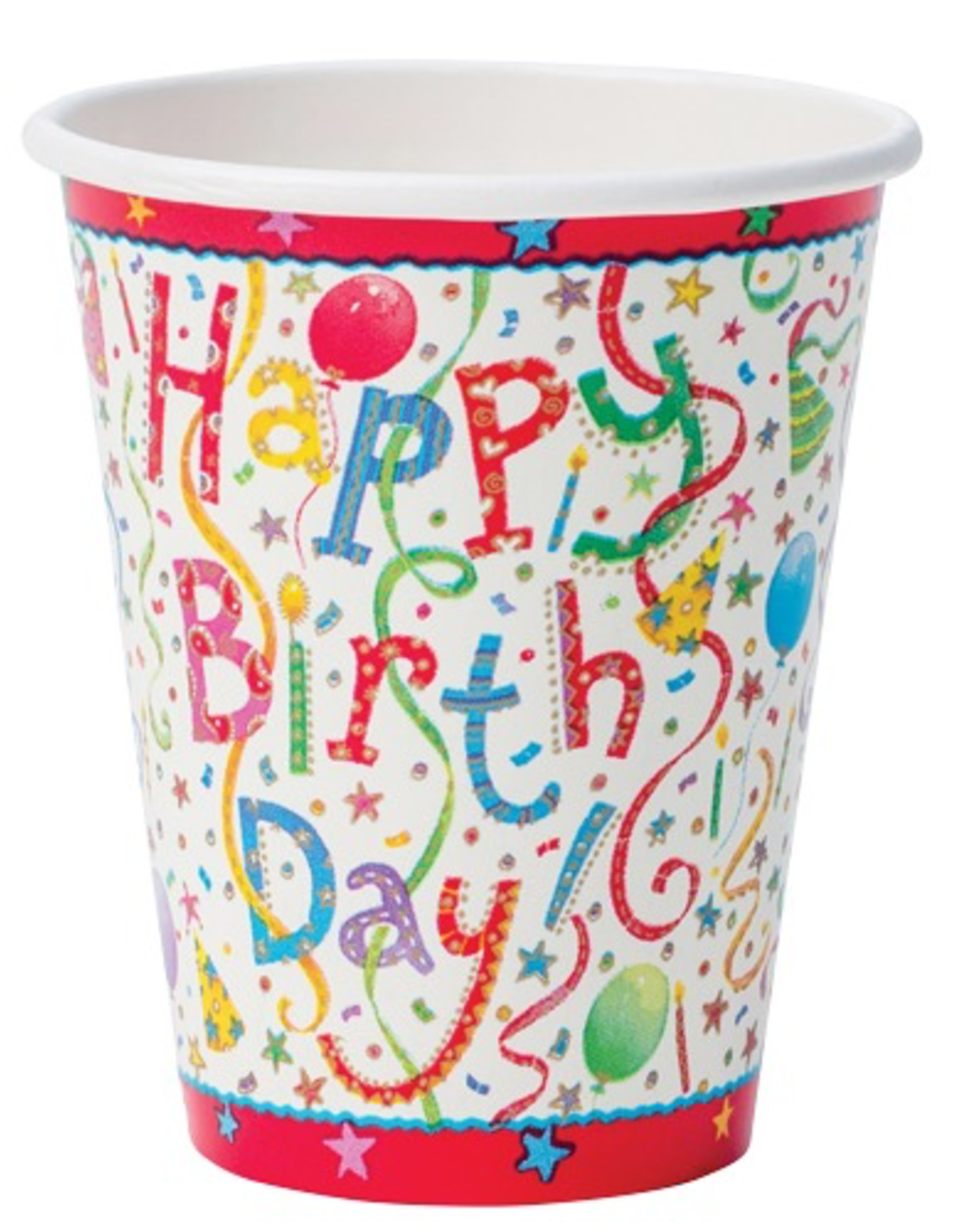Caspari Happy Birthday Party Paper Cups 8pk