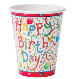 Caspari Happy Birthday Party Paper Cups 8pk