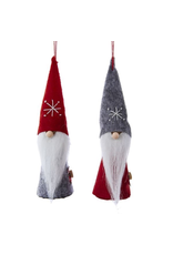 Kurt Adler Gnomes Felt W Wood Dwarf Gnome Ornaments 6 Inch Set of 2