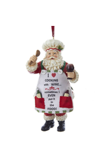 Kurt Adler Chef Santa Cooking With Wine Ornament 5 Inch