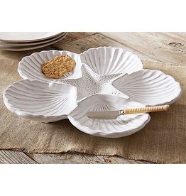 Mud Pie Shell And Starfish Sectional Platter Set With Spreader