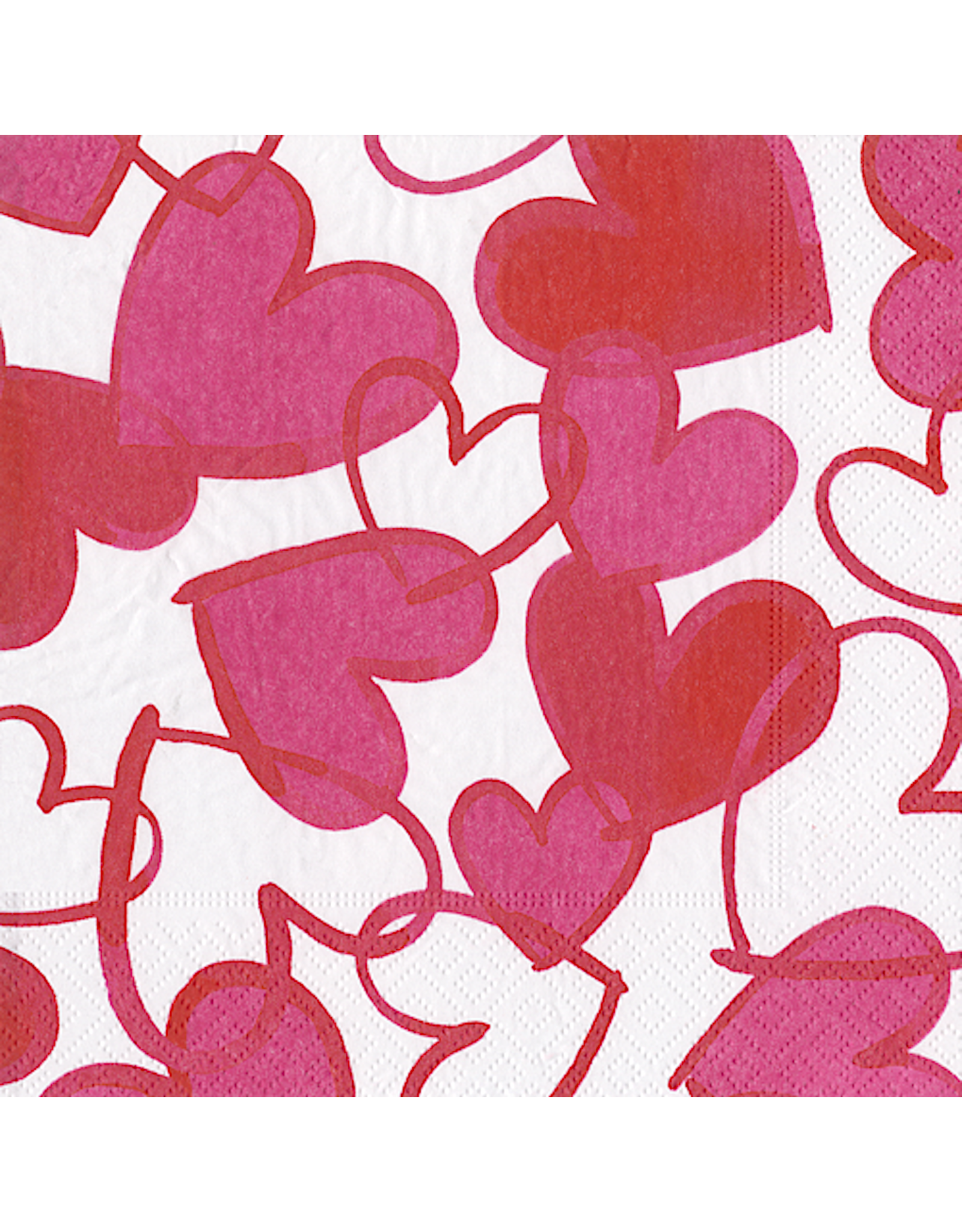 Caspari Valentines Love Paper Cocktail Napkins 20pk Painted Hearts
