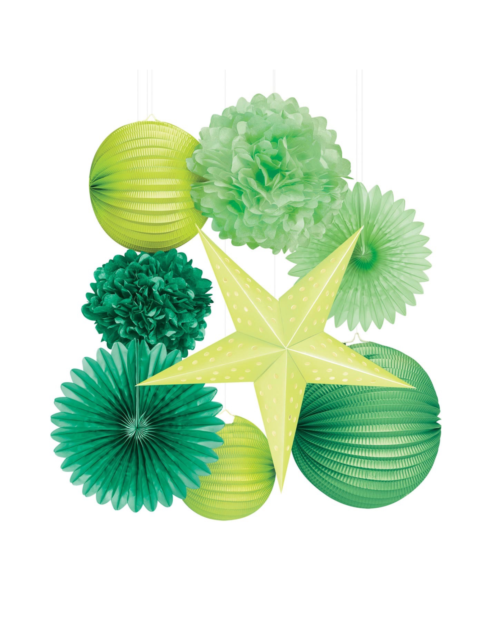 Darice Irish St Patricks Green Paper Party Decorations Kit 8 Pc