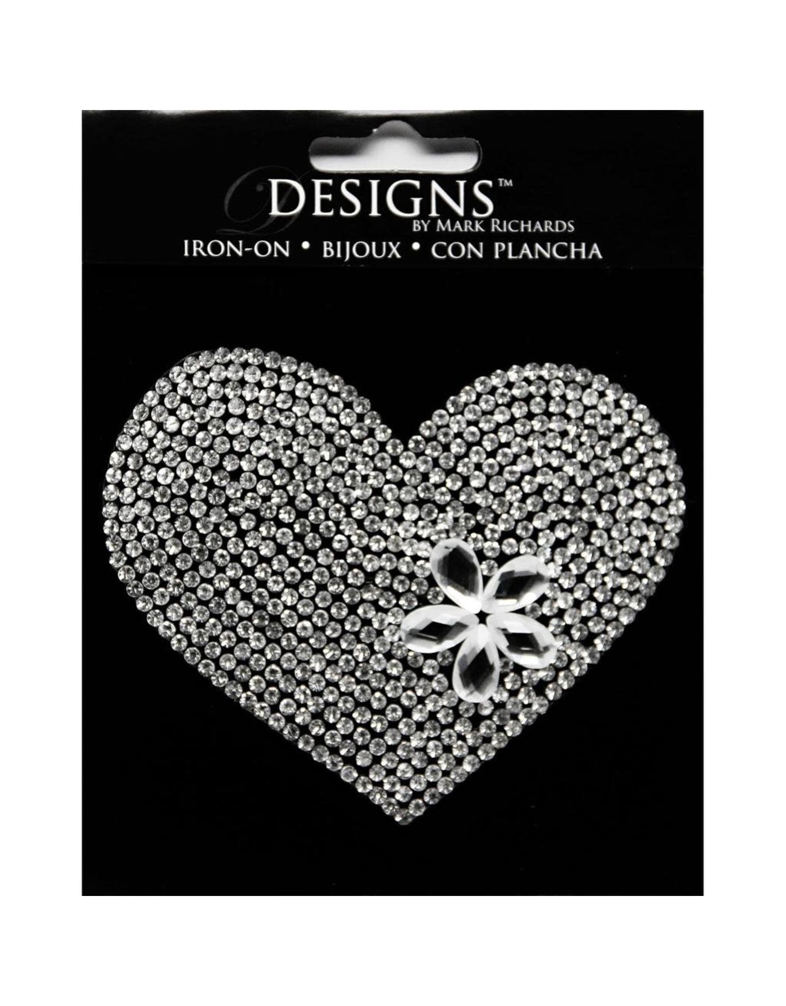 Darice Bling Rhinestone Heart Iron On Applique 3.5 Inch