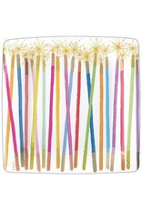 Caspari Square Paper Salad Dessert Plates 8pk Birthday  Party Candles