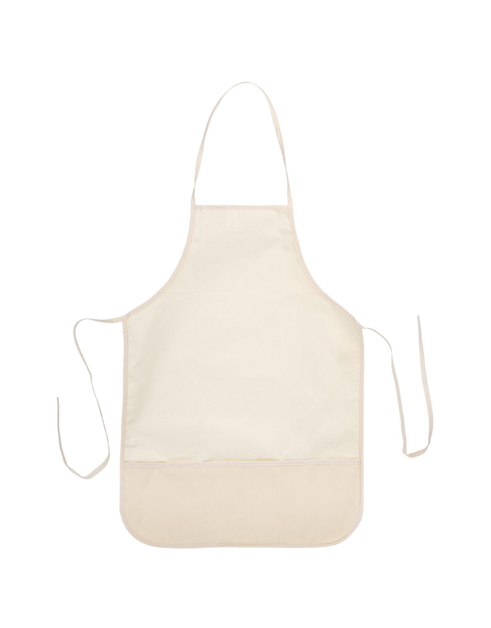 Darice Cotton Canvas Adult Apron With Pocket 19.7x27.3 Inch Natural