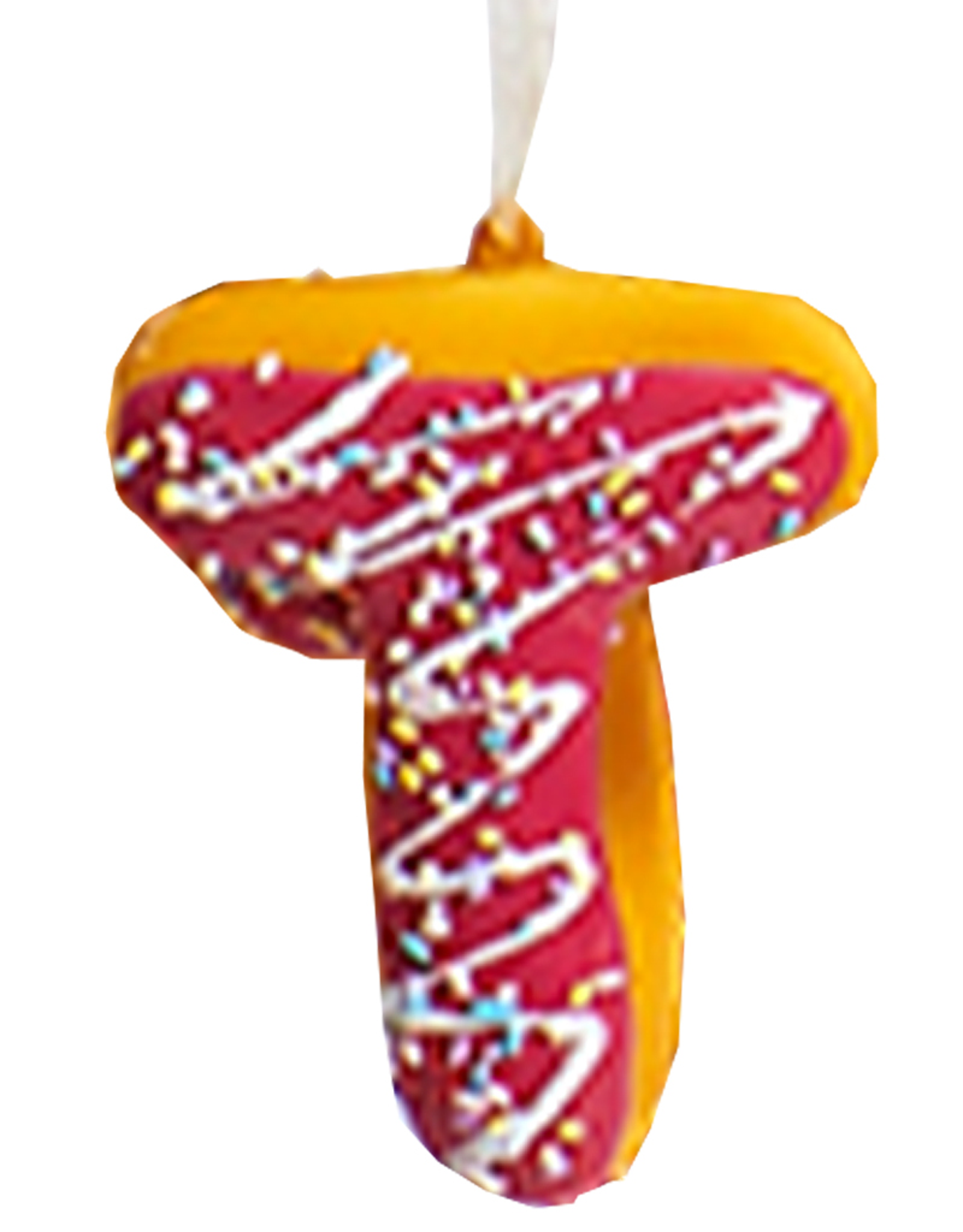 Kurt Adler Squeezable Donut Letter Ornament Initial T