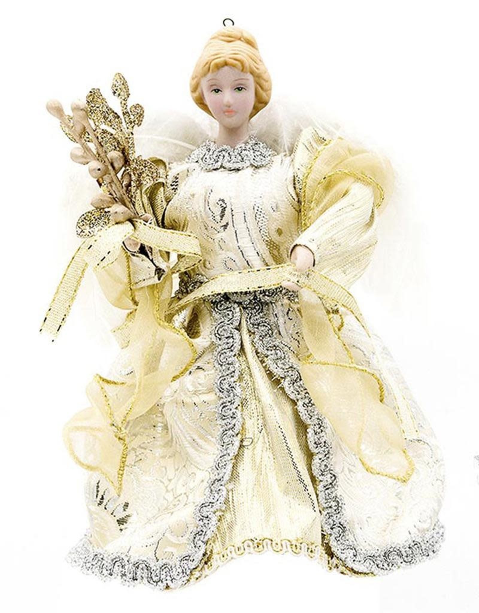 Darice Christmas Angel Tree Topper W Feathers 5 25x6 Inch Gold Digs N Gifts