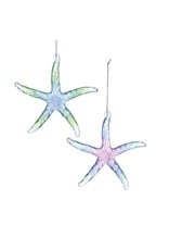 Kurt Adler Acrylic Glittered Starfish Ornaments 2 Assorted
