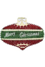 Darice Tinsel Merry Christmas Ornament Shaped Decoration 19x14 Inch
