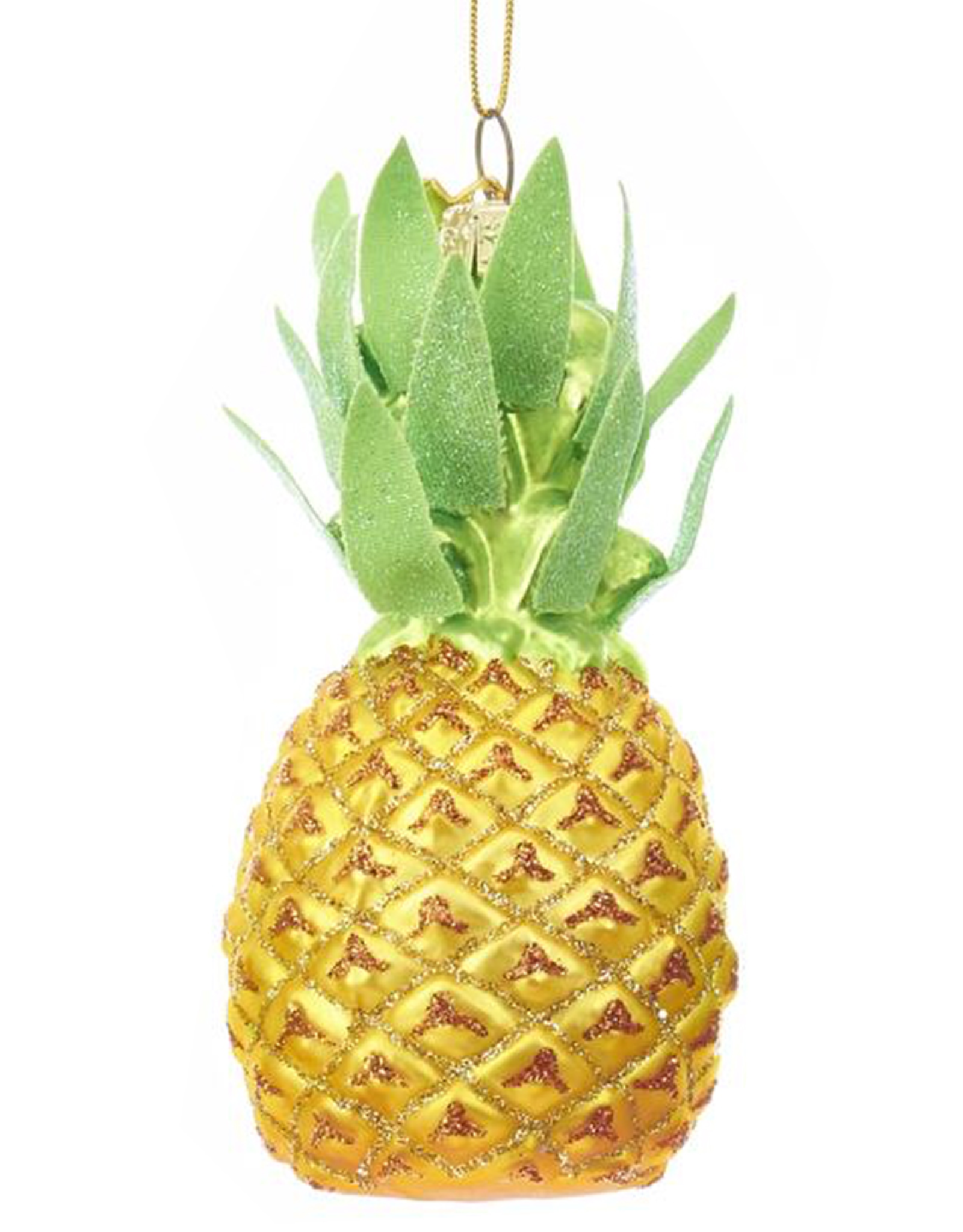 Kurt Adler Noble Gems Glass Pineapple Ornament - Yellow