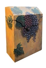 Chrishawn Liquor Wine Holder W Bisque Hand Painted Tuscan Grapes Scene