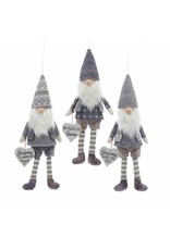 Kurt Adler Gnome Ornaments Holding Heart Signs 15 inch 3 Assorted