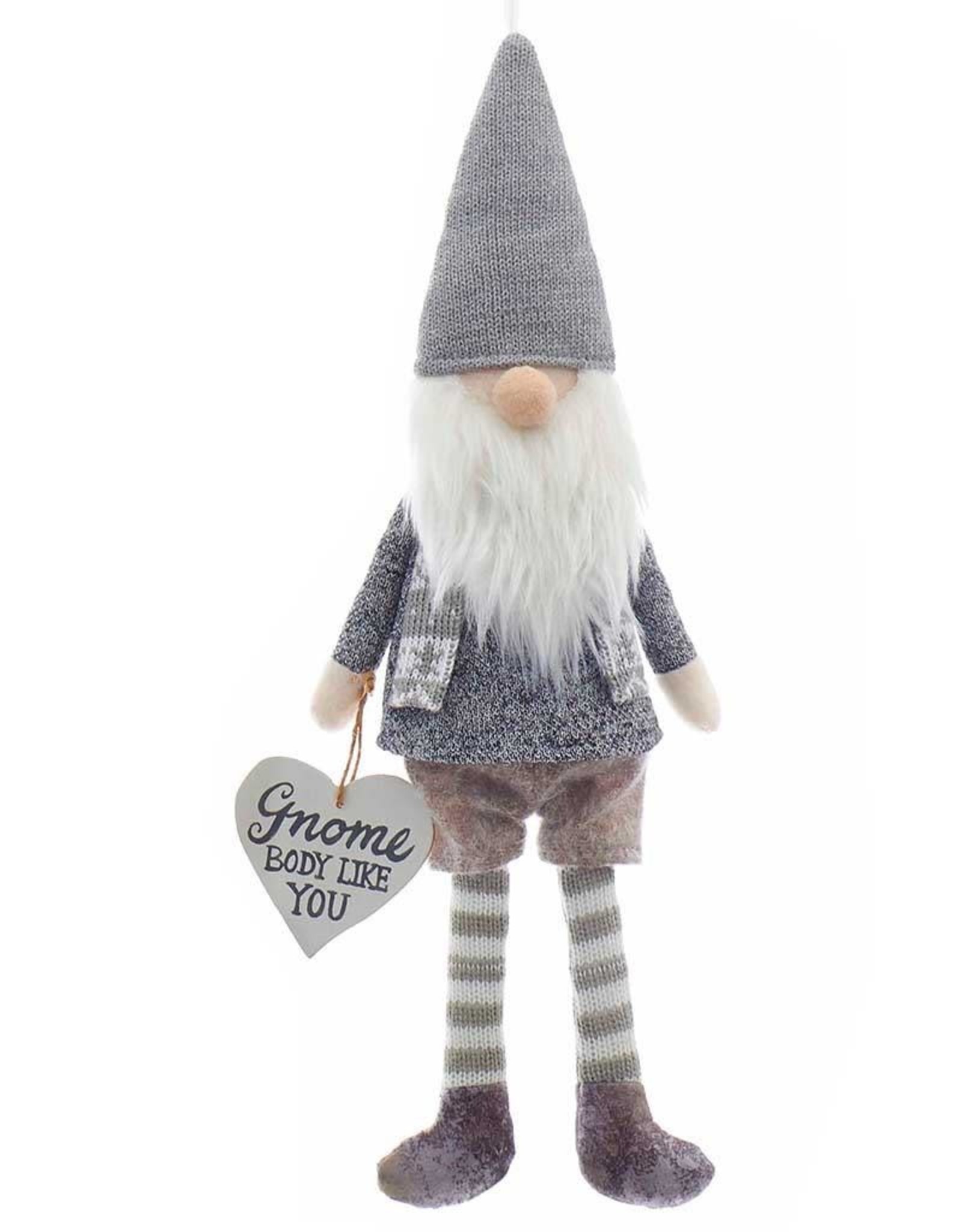 Kurt Adler Gnome Ornament w Heart Sign Gnome Body Like You