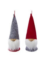 Kurt Adler Gnomes Wood and Felt Dwarf Gnome Ornaments 5 Inch Set of 2
