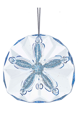 Kurt Adler Light Blue Acrylic Sand Dollar Ornament w Glitter Accents