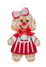 Kurt Adler Gingerbread Girl Cookie Doll Christmas Ornament 7.5 Inch