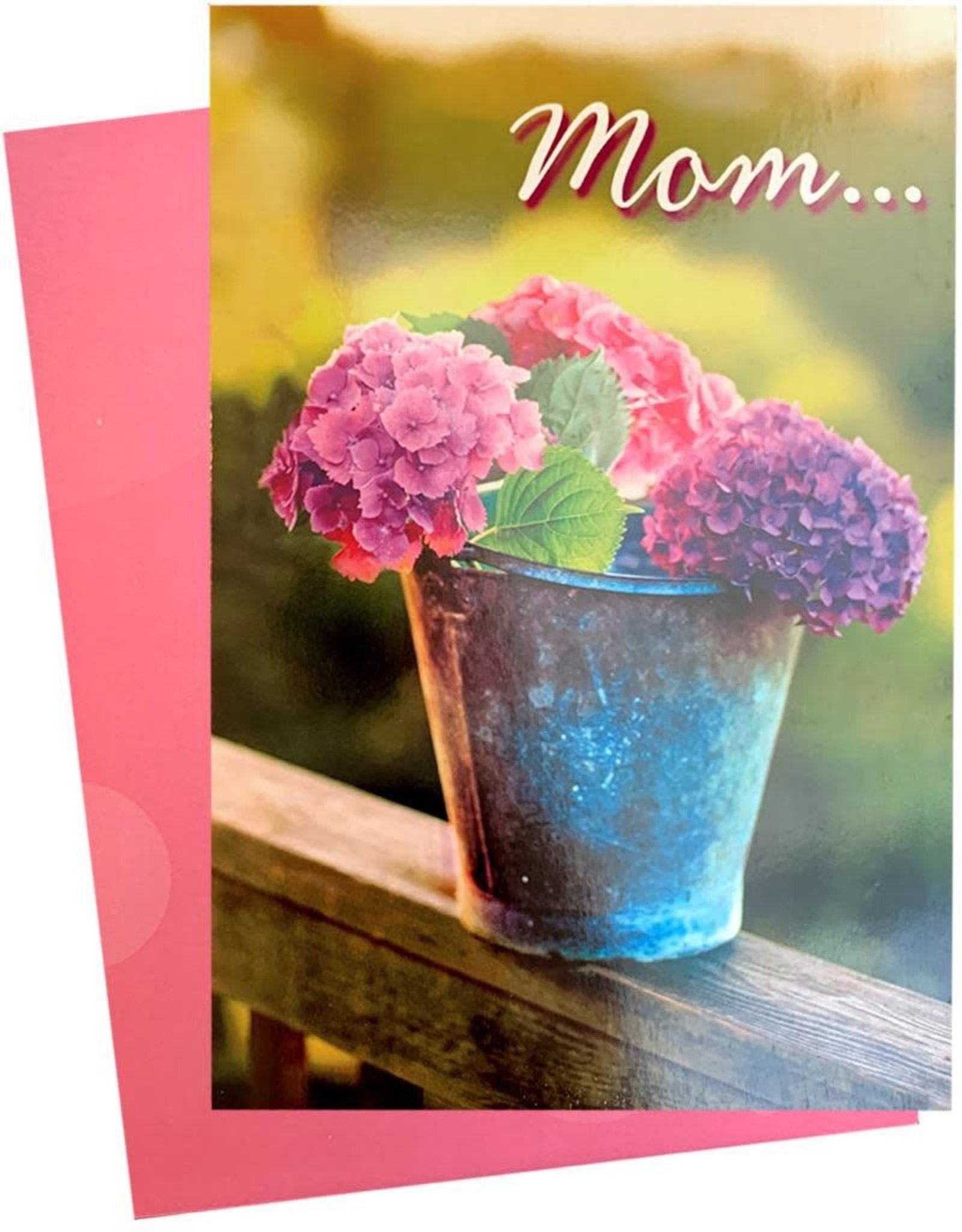 Avanti Mothers Day Card Bucket of Hydrangeas Flowers