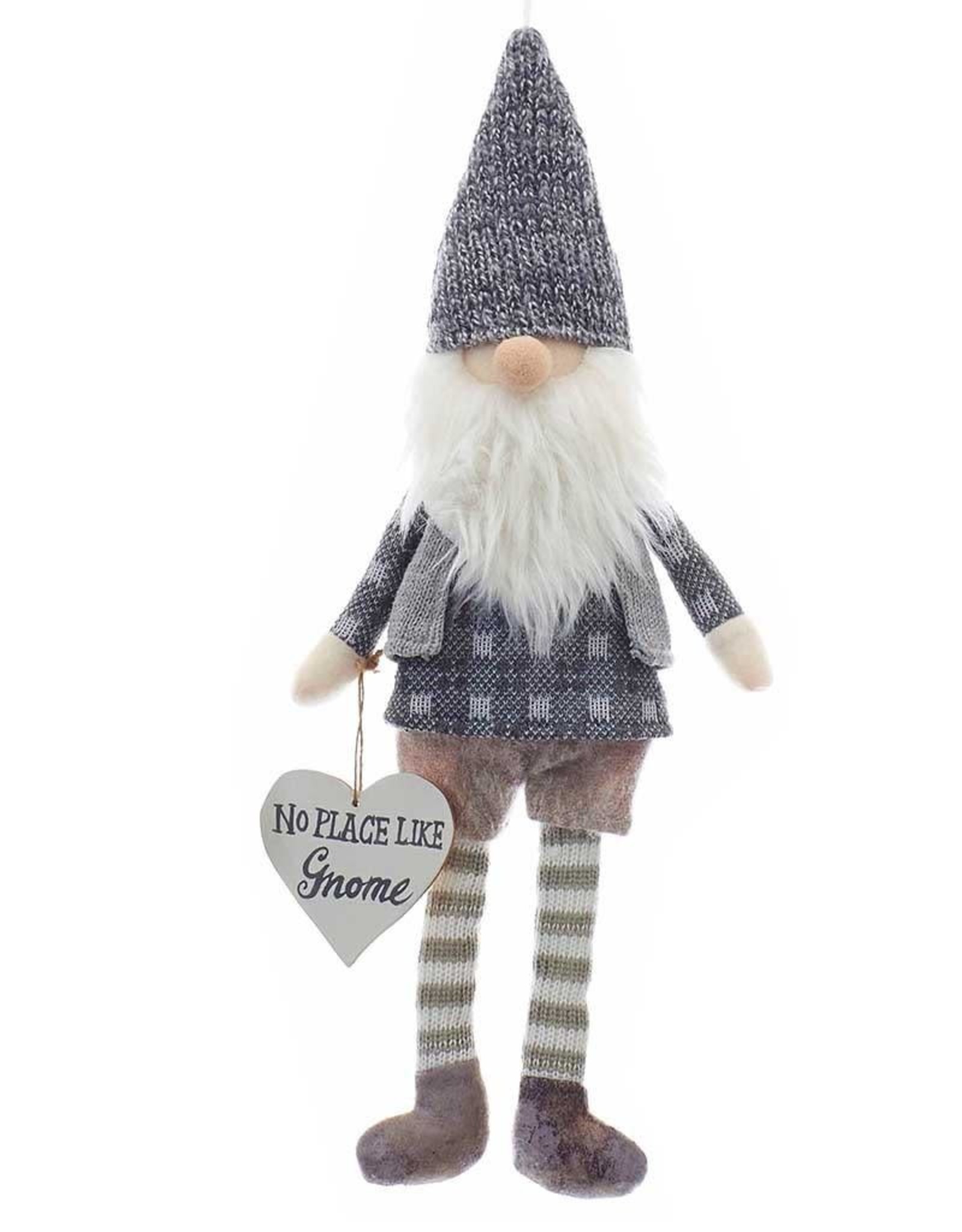 Kurt Adler Gnome Ornament w Heart Sign No Place Like Gnome