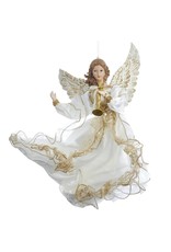Kurt Adler Ivory And Gold Flying Angel Christmas Ornament 12 Inch