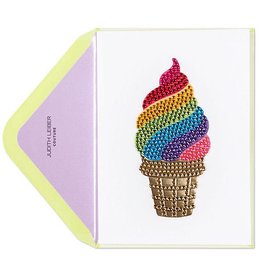 PAPYRUS® Birthday Card Rainbow Ice Cream Cone | Judith Leiber Couture