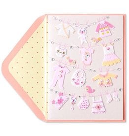 PAPYRUS® New Baby Card Clothesline New Baby Girl