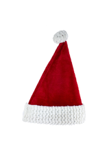 Kurt Adler Christmas Santa Hats Red White Glitter Sequin Fur Cuff W Pom-Pom