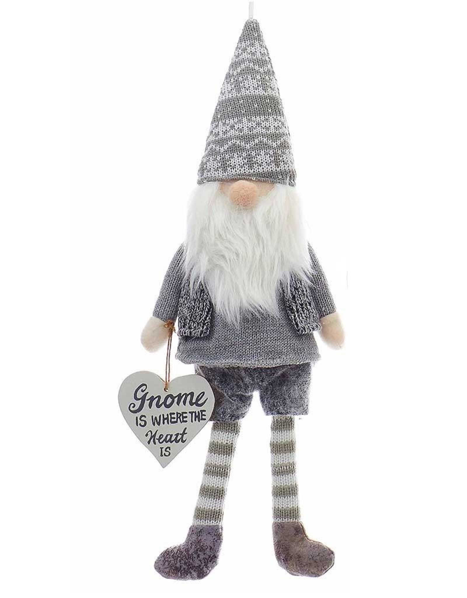 Kurt Adler Gnome Ornament w Heart Sign Gnome Is Where The Heart Is