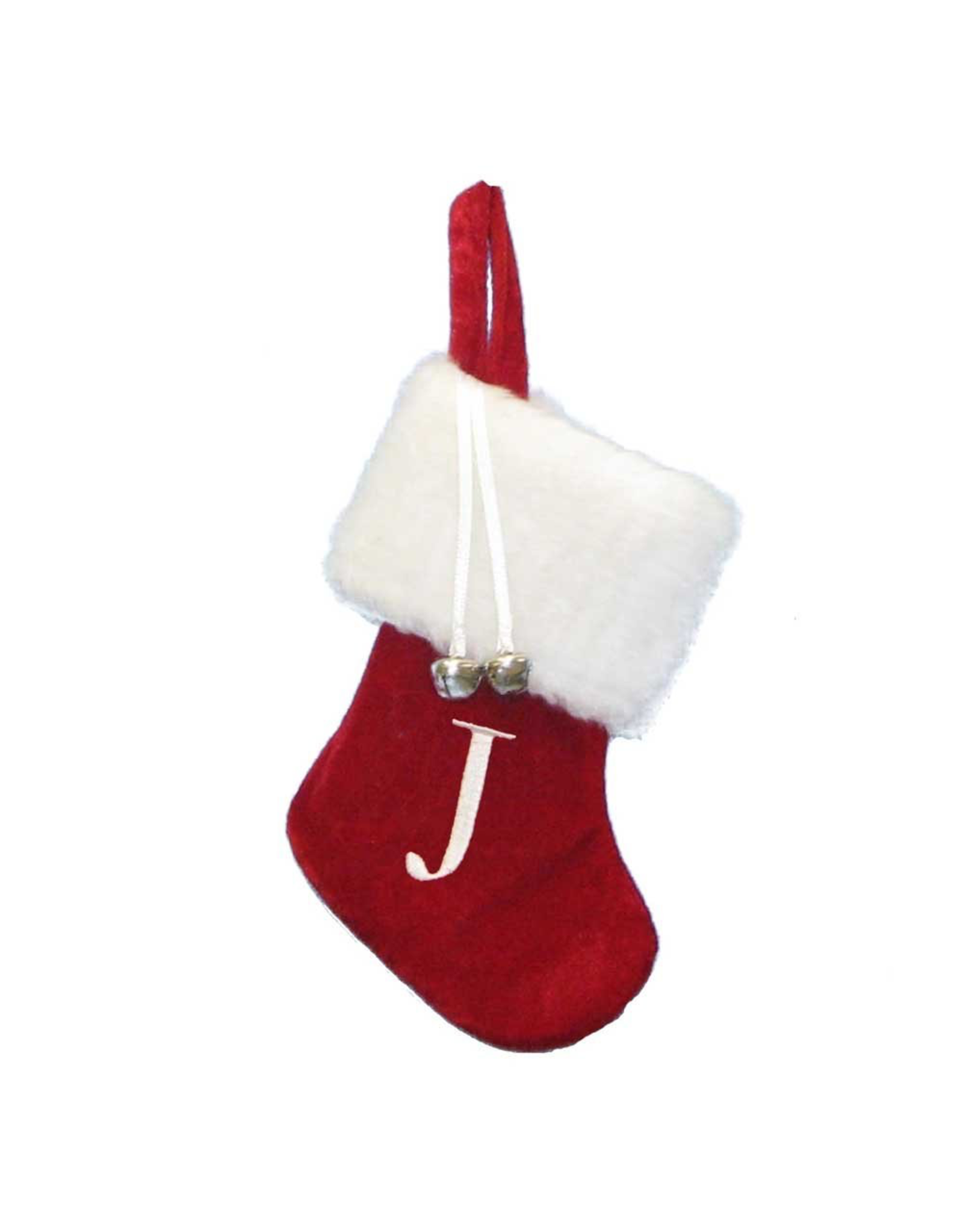 Kurt Adler Monogrammed Initial Letter J Miniature Stocking