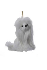 Kurt Adler Plush Poodle Dog Christmas Ornament 4 inches