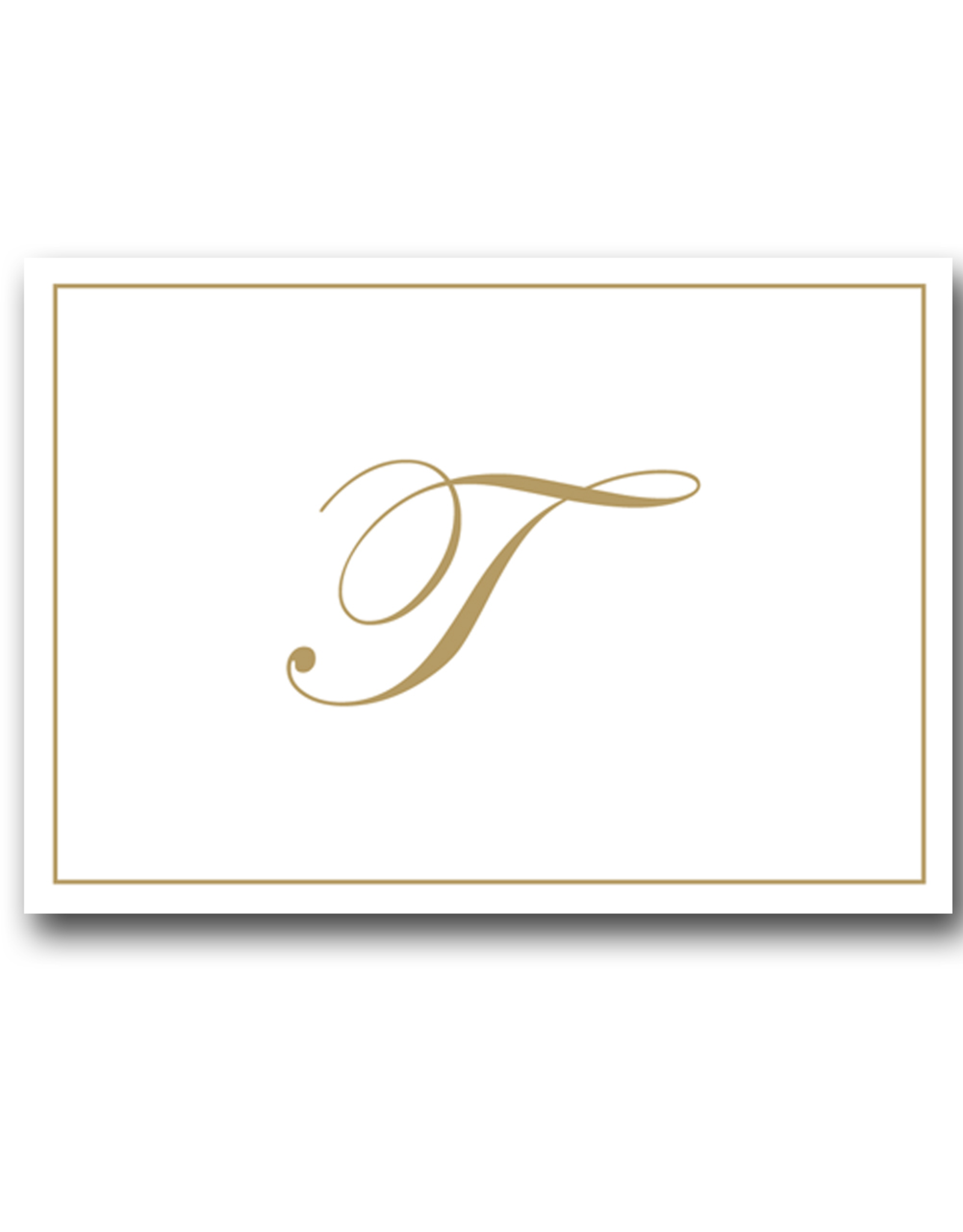 Caspari Gold Embossed Initial Note Cards Letter T Boxed Set of 8