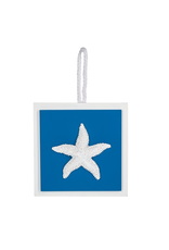 Midwest-CBK Decorative Square Wall Plaque on Rope Hanger Starfish