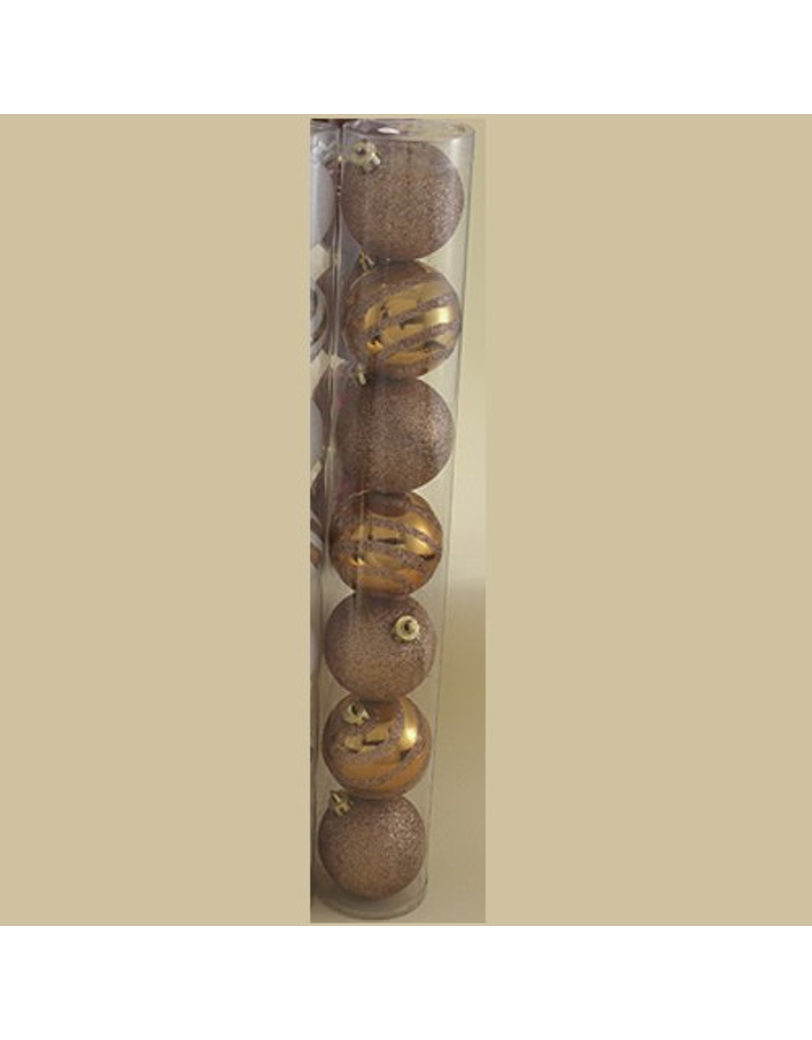 Kurt Adler Christmas Shatterproof Ball Ornament 70MM Set of 7 Copper