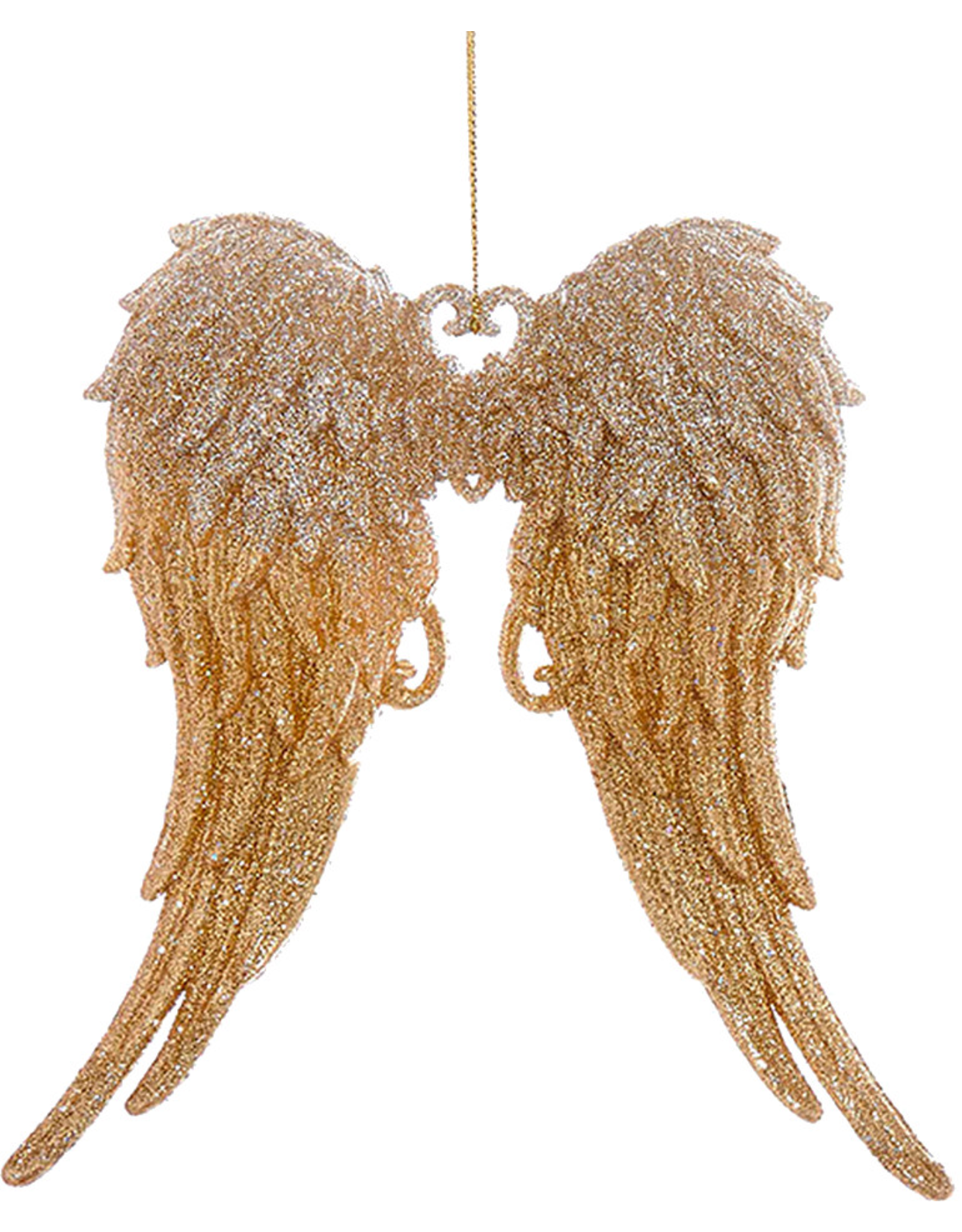 Kurt Adler Angel Wings Ornament w Glittered Silver to Gold Tips