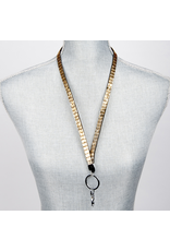Jacqueline Kent Jewelry Crystal Bling Lanyard Champagne Gold