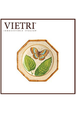 Bamboo Garden Salad Plate With Butterfly Gold Blue