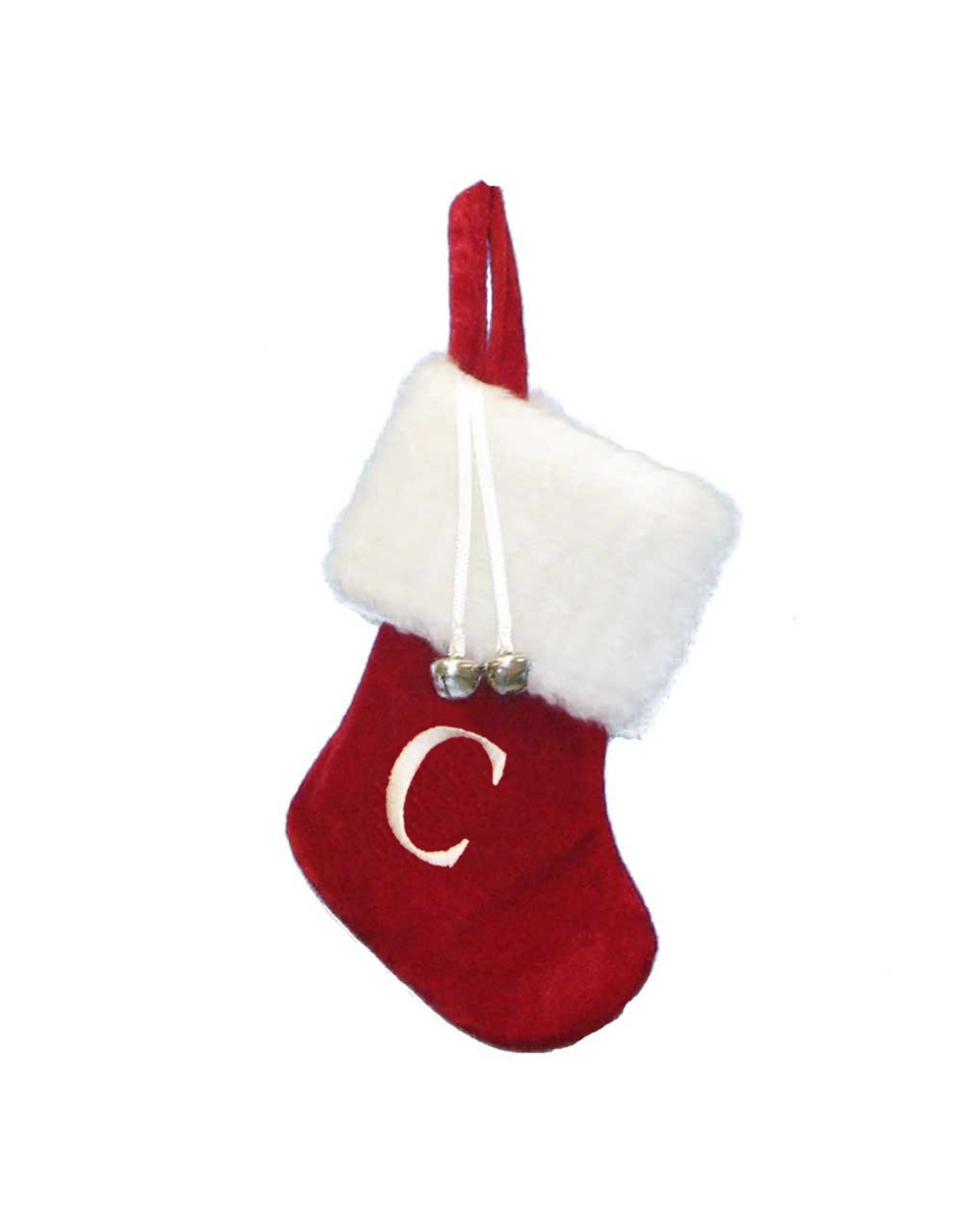 Kurt Adler Monogrammed Initial Letter C Miniature Stocking