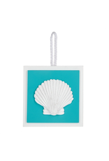 Midwest-CBK Decorative Square Wall Plaque on Rope Hanger Scallop
