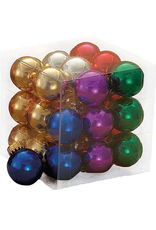 Kurt Adler Mini Glass Balls Christmas Ornaments 25MM Set 27 Multi Color