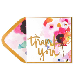 PAPYRUS® Thank You Card Foil Watercolor Flowers With Gems