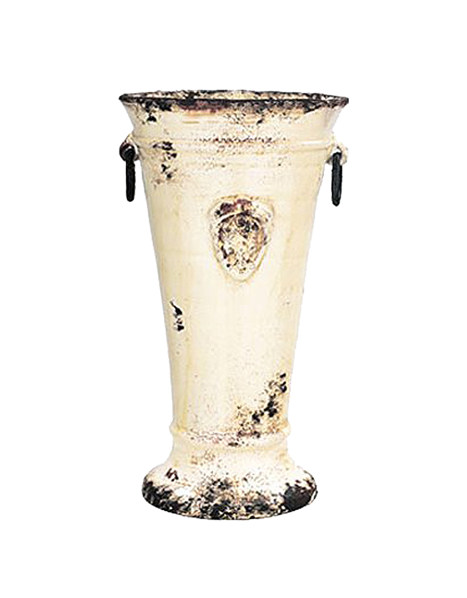 Italian Ceramic Cream Handled Tulip Vase