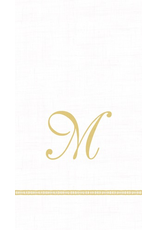 Caspari Monogram Initial M Paper Guest Napkins 15pk