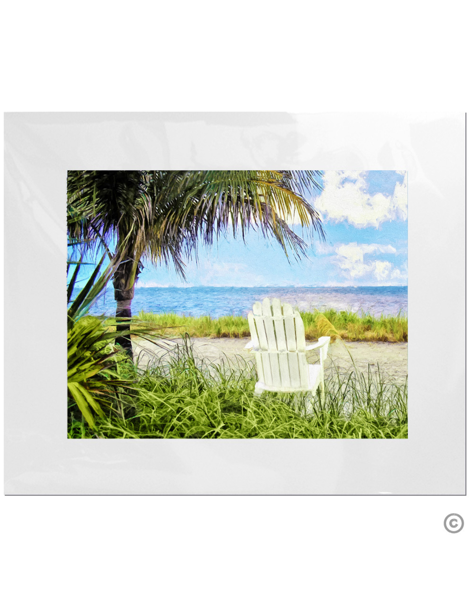 Maureen Terrien Photography Art Print Chair on Beach 11x14 - 8x10 Matted