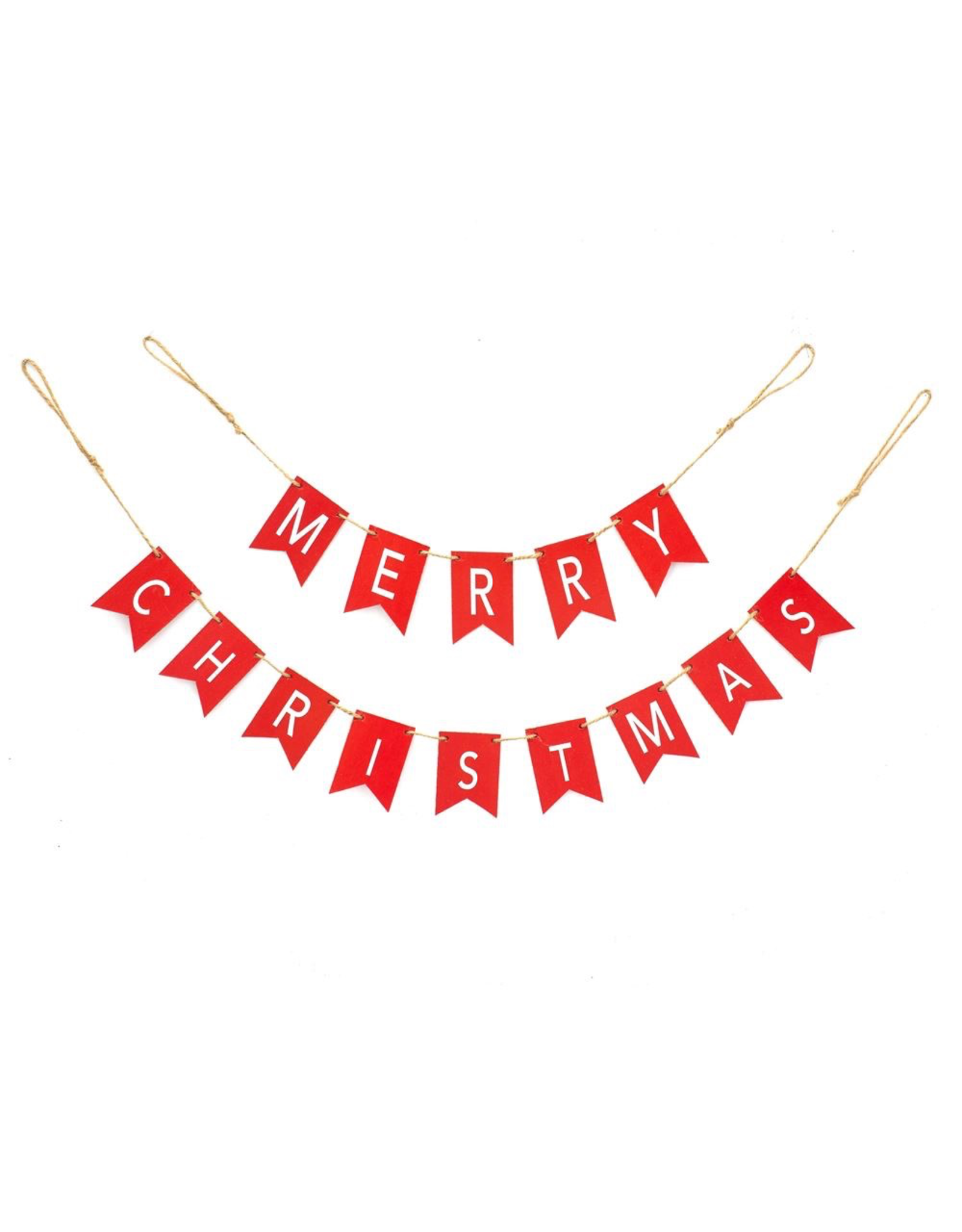 Kurt Adler Red Merry Christmas Paper Banner Novelty Garland