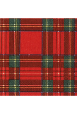 Caspari Christmas Paper Lunch Napkins 20pk Royal Plaid