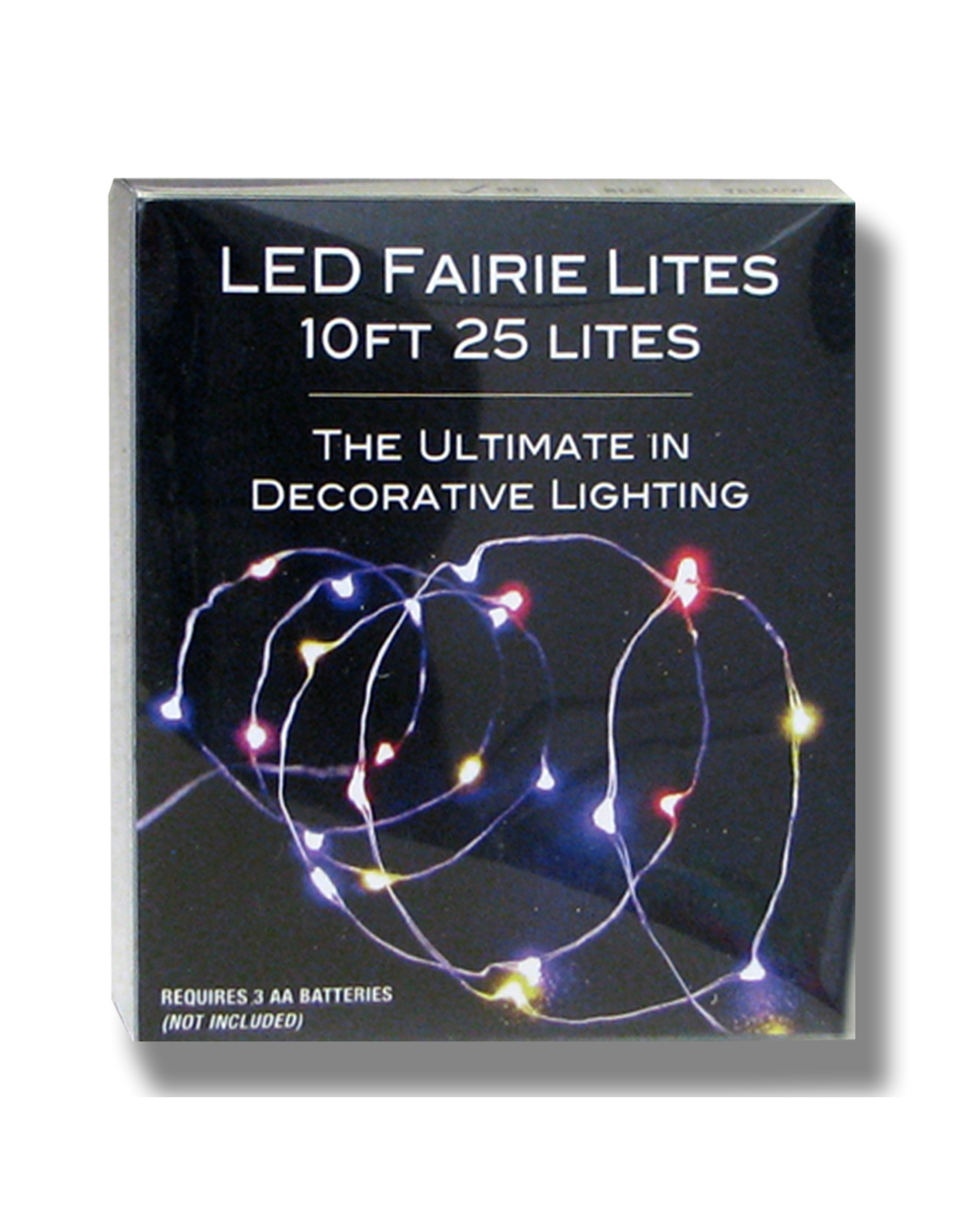 Kurt Adler LED Fairy String Lights 10ft 25 Lites Multi Color