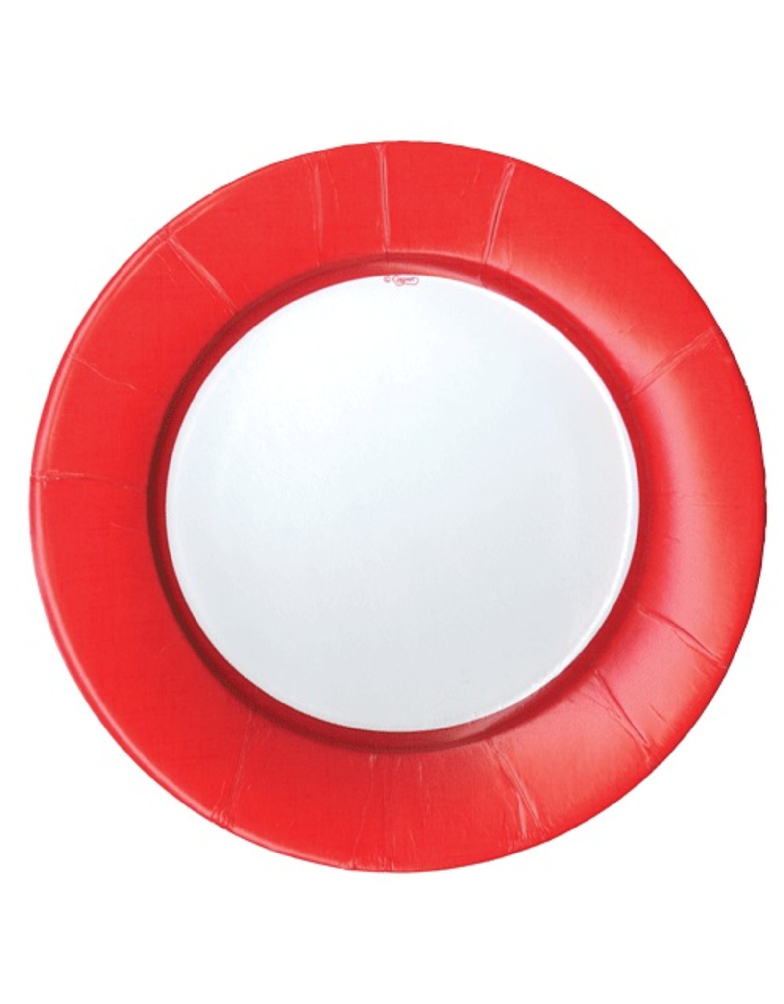 Caspari Paper Salad-Dessert Plates 8pk Linen Red