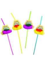 Party Straws 12Pk Crepe Paper Birthday Cakes